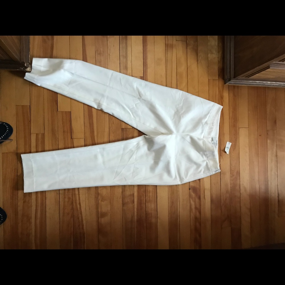 Talbots white side zip trousers